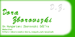 dora zborovszki business card